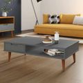 vidaXL Konferenčný stolík MOLDE, sivý 100x55x31 cm, borovicový masív