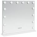 vidaXL LED zrkadlo na umývadlo Biela 50 x 10 x 44 cm Sklo a oceľ