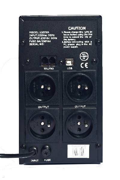 EUROCASE záložný zdroj EA200LED 2000VA, 2000VA, USB, RJ11, line interactive Záložný zdroj, 2000VA, USB, RJ45, 4 Schuko, line interactive UPS