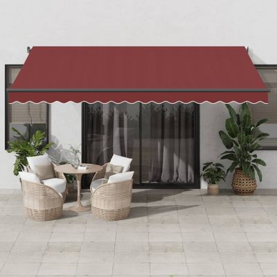 vidaXL Automaticky zaťahovacia markíza vínová 450x350 cm