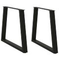vidaXL Nohy k jedálenskému stolu v tvare V, 2 ks, čierne, 70 x (72-73,3) cm, oceľové