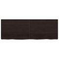 vidaXL Kúpeľňová doska tmavohnedá 140x50x(2-6) cm ošetrený masív
