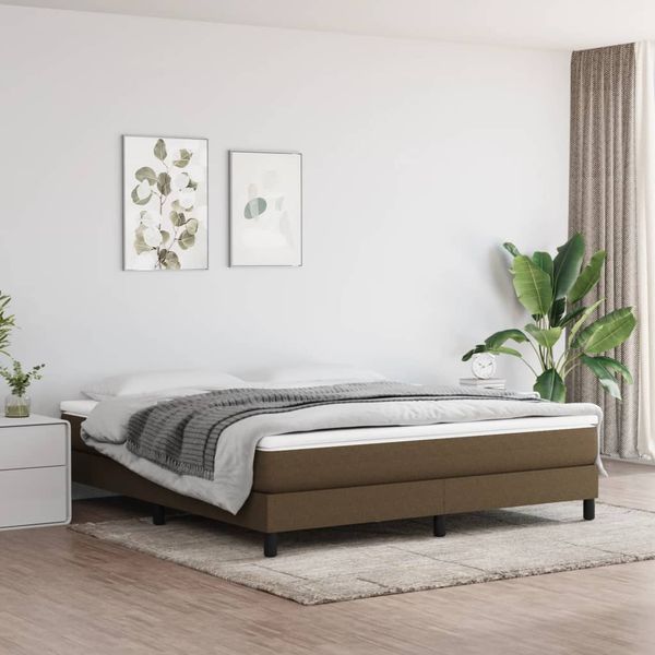 vidaXL Posteľný rám s boxspringom tmavohnedá 180x200 cm látka