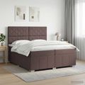 vidaXL Posteľ boxspring s matracom Tmavohnedá 200 x 200 cm Látka