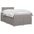 vidaXL Posteľ boxspring s matracom Sivohnedá 120 x 200 cm Látka