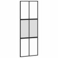 vidaXL Posuvné dvere s kovaním čierne 76x205 cm tvrdené sklo