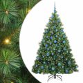 vidaXL Umelý vianočný stromček s 300 LED-i Zelená 180 cm PE a PVC