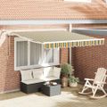 vidaXL Sklopná markíza Zelená a žltá 300 x 250 cm Polyester