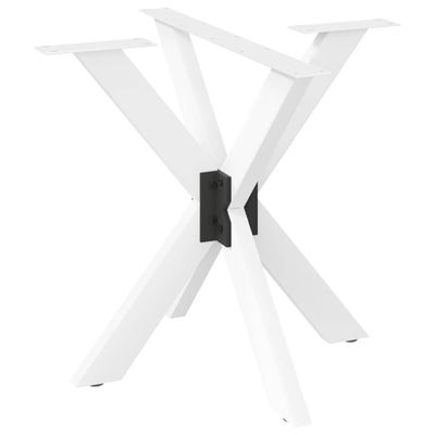 vidaXL Noha jedálenského stola v tvare pavúka, biela, 85x85x(72-73) cm, oceľ