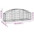 vidaXL Oblúkový gabionový kôš 150x50x40/60 cm pozinkované železo