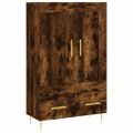 vidaXL Vysoká skrinka dymový dub 69,5x31x115 cm kompozitné drevo