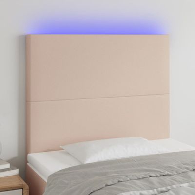 VidaXL Čelo postele kapučínové 100x5x118/128 cm umelá koža