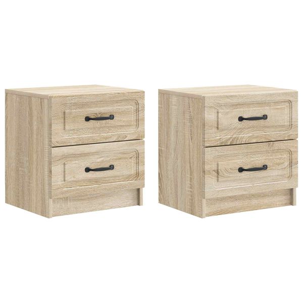 vidaXL Nočný stolík so zásuvkou 2 pcs Dub sonoma 43 x 34,5 x 44,5 cm