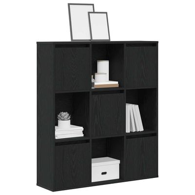 vidaXL Knižnica čierny dub 89x24x101,5 cm kompozitné drevo