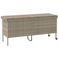 vidaXL Záhradný úložný box s kolieskami, svetlosivý 160x55x75 cm, polyratan