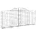vidaXL Oblúkové gabionové koše 8 ks 300x30x120/140 cm pozink. železo