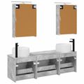 vidaXL Set kabinetov do kúpeľne 5 pcs Betónovo sivá 50 x 14,5 x 70 cm