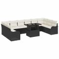 vidaXL Súprava záhradných pohoviek 11 ks Čierna Poly ratan