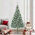 vidaXL Umelý vianočný stromček s 300 LED-i Zelená 210 cm PVC a oceľ