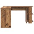 vidaXL Rohový stôl Staré drevo Kompozitné drevo 140 x 113,5 x 75 cm