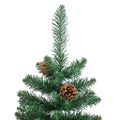 vidaXL Úzky vianočný stromček s 300 LED-i so stojanom Zelená 210 cm