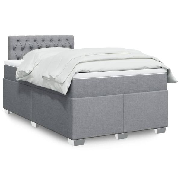 vidaXL Boxspring posteľ s matracom bledosivá 120x190 cm látka