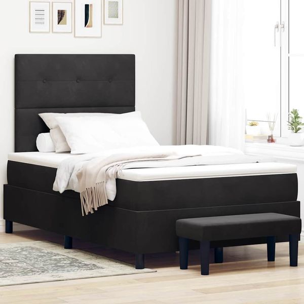 vidaXL Posteľ s pružinovým rámom Čierna 200 x 120 cm Zamat