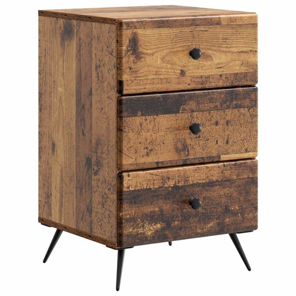 vidaXL Nočný stolík Staré drevo 43 x 41 x 66,5 cm Kompozitné drevo