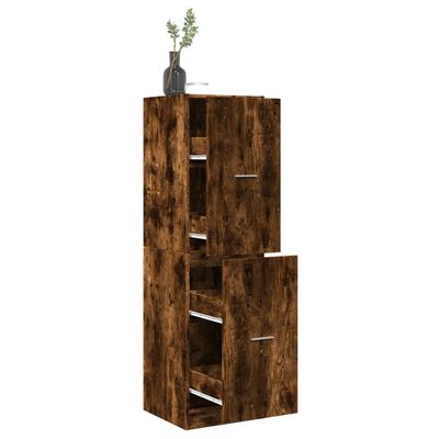 vidaXL Skrinka na lieky dymový dub 40x41x144,5 cm kompozitné drevo
