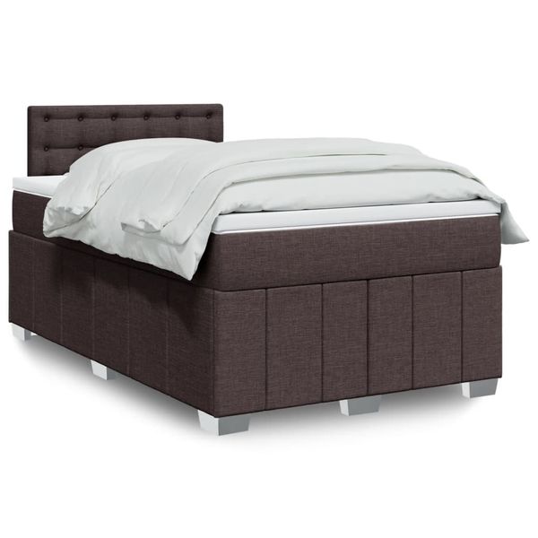 vidaXL Boxspring posteľ s matracom tmavohnedá 120x190 cm látka