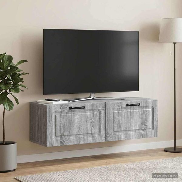 vidaXL Nástenná TV skrinka Nástenný Sivá sonoma 98 x 31 x 30 cm