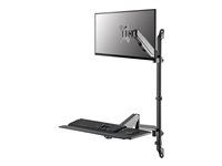 Montážna sada (plne pohyblivé rameno) - pracovná stanica na sedenie a státie - pre LCD displej / PC vybavenie - oceľ - čierna - veľkosť obrazovky: 17"-32" - montáž na stenu