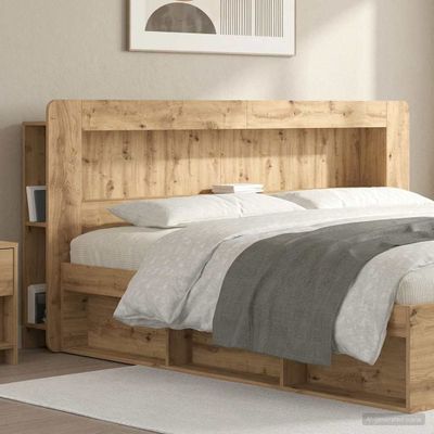 vidaXL Čelo postele skrinka Dub artisan 200 cm Konštruované drevo