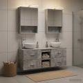 vidaXL Set kabinetov do kúpeľne 5 pcs Betónovo sivá 50 x 14,5 x 70 cm