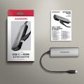 AXAGON RVC-HI8KPD, USB-C -> HDMI 2.1 redukce / adaptér, 8K/60Hz, 4K/144Hz, HDR10+, PD100W Adaptér, aktivní, USB-C (M) na HDMI 2.1 (F), 8K, 60Hz, 4K, 144Hz, 0,16m, HDCP 2.3, PD 100W, cerno-stríbrný