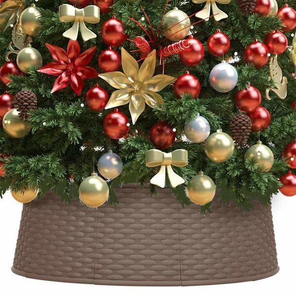 vidaXL Spodný kryt na vianočný stromček hnedý Ø 65x19,5 cm