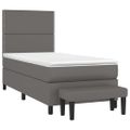 vidaXL Boxspring posteľ s matracom sivá 80x200 cm umelá koža