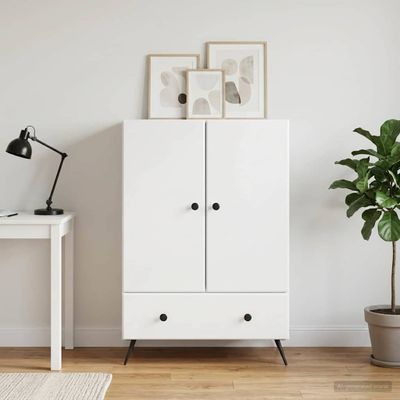 vidaXL Servírovacia skriňa Biela s vysokým leskom 66 x 34,5 x 95 cm