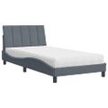vidaXL Posteľ s matracom Hanko tmavosivý 100x200 cm zamat