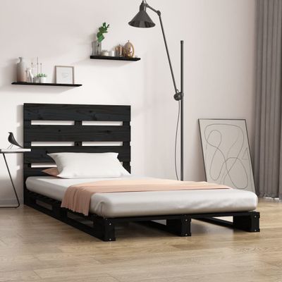 vidaXL Posteľný rám čierny 90x200 cm masívna borovica