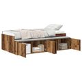vidaXL Rám postele s dverami Staré drevo 70 x 190 cm Kompozitné drevo