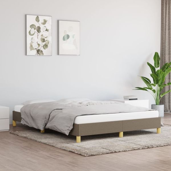 vidaXL Posteľ bez matraca sivohnedá 140x190 cm látka