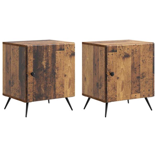 vidaXL Nočný stolík 2 pcs Staré drevo 43 x 34,5 x 50 cm