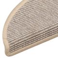 vidaXL Schodové rohože 15 ks 56x17x3 cm strieborné polkruhové