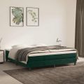 vidaXL Posteľný rám s boxspringom tmavozelený 180x200 cm zamat