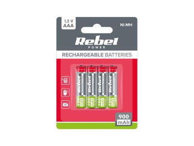 Nabíjacie batérie AAA (R03) 1,2V/900mAh REBEL 4ks / blister BAT2013