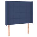 vidaXL Posteľ boxsping s matracom a LED modrá 90x190 cm látka