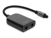 Delock - Digitálny audio separátor (optický) - SPDIF - TOSLINK s kolíkmi (samec) do TOSLINK so zásuvkami (samica) - 13 cm - čierny