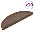 vidaXL Schodové rohože 10 ks 56x17x3 cm kávovo hnedé polkruhové
