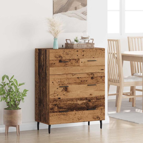 vidaXL Servírovacia skriňa so zásuvkou Staré drevo 69,5 x 34 x 90 cm